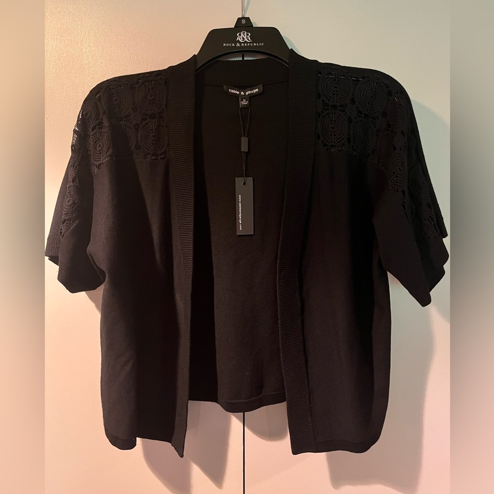 Cable & Gauge Black Cardigan Sweater